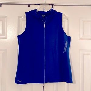 Royal blue NWT cotton zipper vest